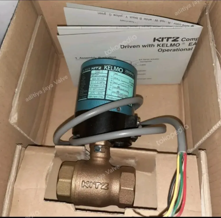 Motorized ball valve KITZ dengan aktuator KELMO