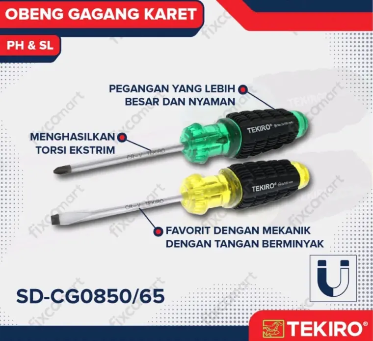 Obeng gagang karet Tekiro PH dan SL